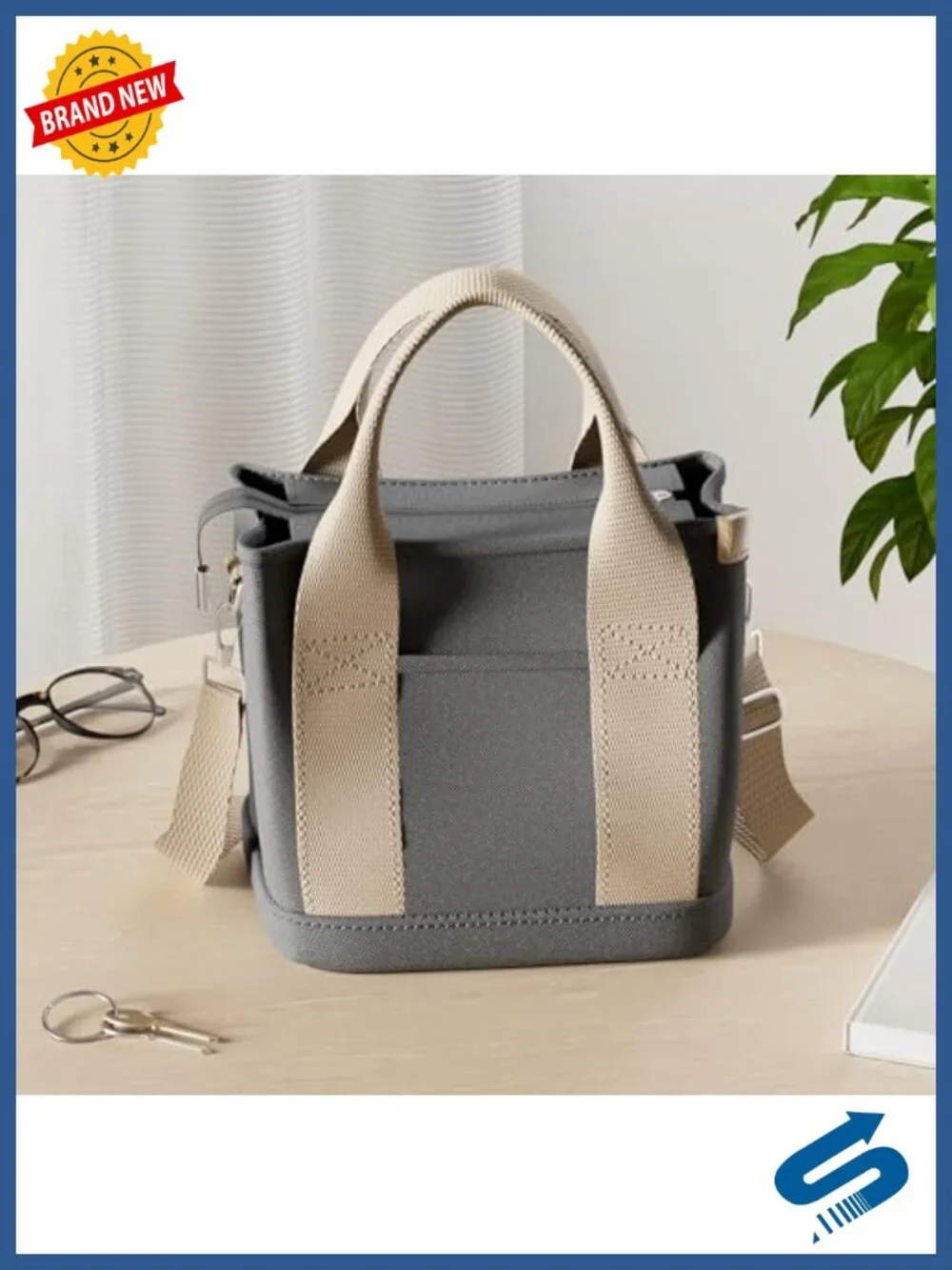 Canvas Crossbody Tote Bag with Zipper - Hobo Satchel Shoulder Bag for Women